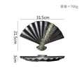 Axyaa Fan Shaped Ceramic Plate: Retro Sushi, Dessert, Dim Sum, Molecular Cuisine Tableware