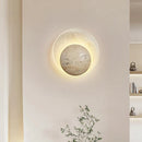 Axyaa Circular Glass Stone LED Wall Light for Modern Home Decor