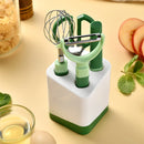 Axyaa 5-Piece Green Kitchen Tools Set: Peeler, Knife, Beater, Scissors - Multi-functional Cooking Gadget