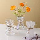 Axyaa Clear Glass Vase: Creative Irregular Folded Design for Hydroponic Flowers & Terrariums