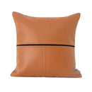 Axyaa Nordic Luxury Orange Leather Pillow for Sofa Bed & Outdoor Garden