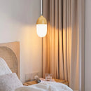 Axyaa Nordic Wood Grain Pendant Light in Milk White for Home Illumination
