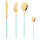 Axyaa Stainless Steel Red Silverware Set for Dining Table