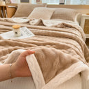 Axyaa Rabbit Hair Milk Fleece Double Layer Blanket