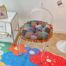 Axyaa Small Floral Rattan Chair Seat Cushion with Lace Round Design