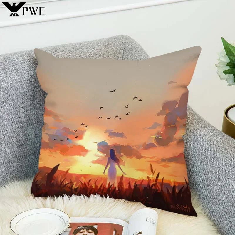 Axyaa Decorative Cushion Covers for Bed and Chair - Set of 2