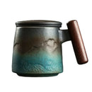 Axyaa Ceramic Retro Coffee Cup Wooden Handle Tea Cup Gift Box CM061