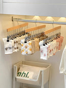 Axyaa 12-Clip Wooden Hat Storage Hanger | Cap, Socks, Newborn Clothes Organizer