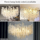Axyaa Round Black Crystal Chandelier for Living Room or Bedroom