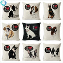 Dog Breed Cotton Linen Cushion Cover Set by Axyaa: Bull Terrier to Chihuahua & More