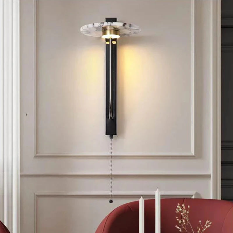 Natural Stone Wall Lamp Switch Indoor Parlor Bedroom Sconce Axyaa Atmosphere Lighting