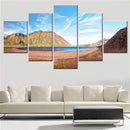 Axyaa Mountain Lake Canvas Wall Art Nature Painting, Iceland Home Decor Artwork