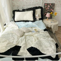 Axyaa Seersucker Chiffon Lace Summer Cool Quilt 3-Piece Set