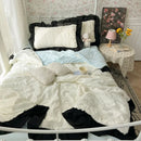 Axyaa Seersucker Chiffon Lace Summer Cool Quilt 3-Piece Set
