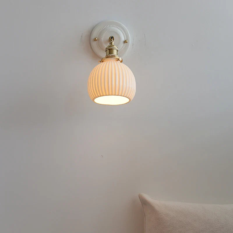 Axyaa Ceramic Pumpkin LED Wall Light - Nordic Minimalism Wandlamp