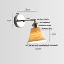 Axyaa Ceramic LED Wall Sconce Modern Style Pull Chain Switch
