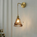 Axyaa Amber Vintage LED Wall Light Up Down Rotate Pull Chain Switch Bedside Lamp