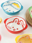 Axyaa Ceramic Double Ear Children's Rice Bowl - Microwave Safe & Cute Design