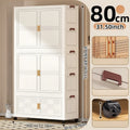 Axyaa 6 Tier Storage Wardrobe with Wheels - Large Capacity for Living Room/Bedroom