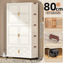 Axyaa 6 Tier Storage Wardrobe with Wheels - Large Capacity for Living Room/Bedroom