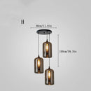 Axyaa Grey Glass Pendant Light for Dining and Bar, Industrial Chandelier