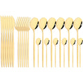 Axyaa 24pcs Stainless Steel Cutlery Set Fork Teaspoon Knife Silverware Flatware