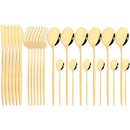 Axyaa 24pcs Stainless Steel Cutlery Set Fork Teaspoon Knife Silverware Flatware