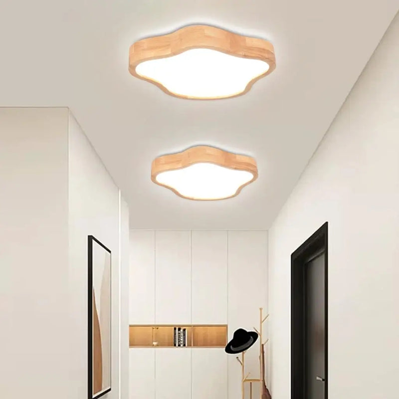 Nordic Cloud Wooden LED Ceiling Light for Home Living Room by Axyaa