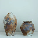 Retro Ceramic Vase, Chaji Style Flower Arrangement, Earthenware Jar by Axyaa