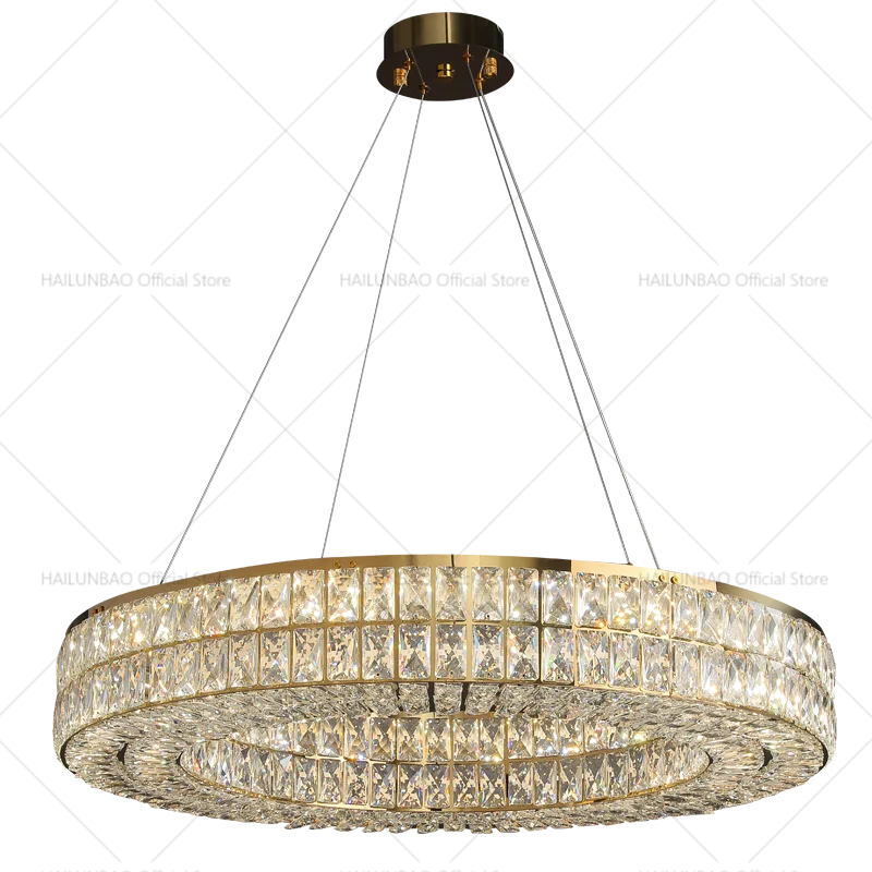 Axyaa Crystal Chandelier: Modern Luxury Lighting for Living Room, Restaurant, and Villa