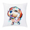 Axyaa Painted Dog Decorative Soft Sofa Bed Pillow Cover in Cartoon Puppy Design