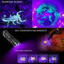 Axya 395nm UV LED Flashlight Mini Torch, Zoomable for Pet Urine, Scorpion Detection