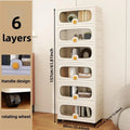 Axyaa 6-Layer Large-Capacity Cabinet with Wheels: Easy Assembly for Kitchen/Bathroom/Living Room
