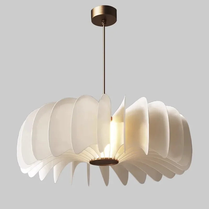 Axyaa White Petal Acrylic Chandelier Pendant for Living Room, Bedroom, and Balcony