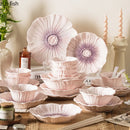 Axyaa Purple Floral Ceramic Plate Set Molecular Cuisine Tableware
