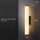 Axyaa Marble Wall Light Black Gold Copper Stone Brass Sconce for Parlor Bedroom