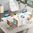 Axyaa L-Shaped Computer Desk with Storage Drawers and Shelves