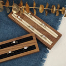 Axyaa Walnut Wood Double-Slot Ring Display Stand for Jewelry Storage and Ornaments
