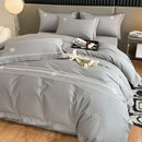 Axyaa Pure Cotton Embroidered Four Piece Bedding Set