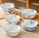 Axyaa 8-inch Baking Bowl Double Ear Tableware Oven Microwave Rice Baking Salad Tray