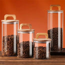 Axyaa Glass Jar with Bamboo Lid - Food Storage Container