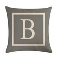 Axyaa Gray Alphabet Decorative Pillow Cover 45x45cm