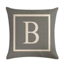 Axyaa Gray Alphabet Decorative Pillow Cover 45x45cm