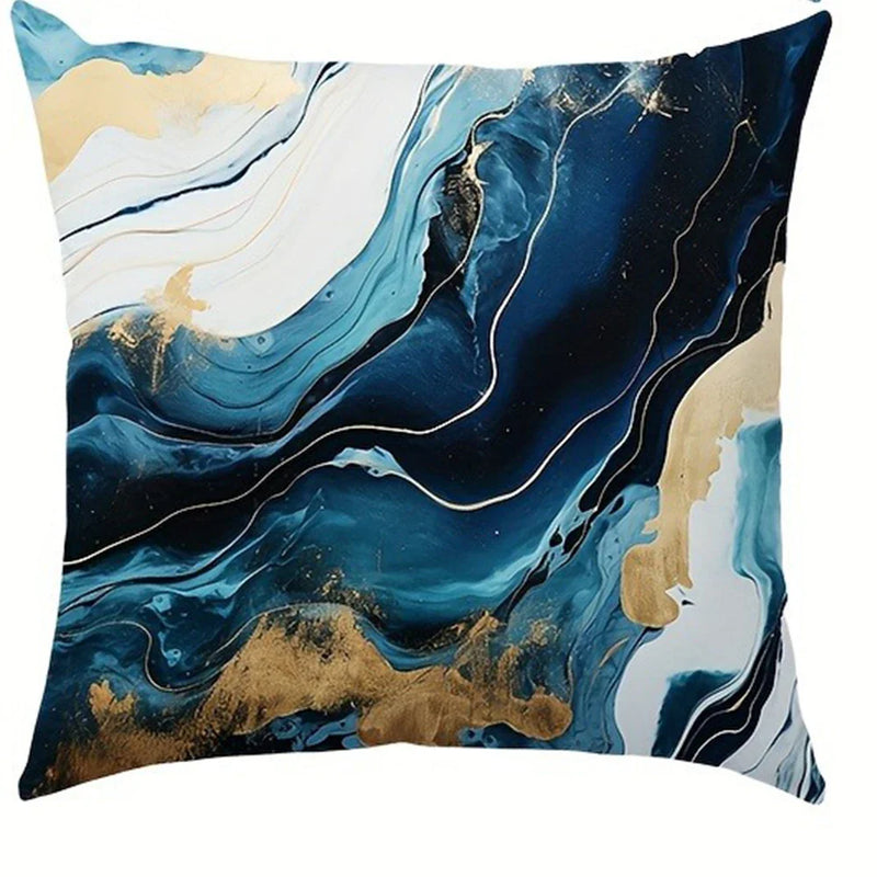 Blue Marble Texture Pillowcase: Axyaa Nordic Style Sofa Cushion Cover