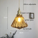 Axyaa Diamond Amber Glass LED Pendant Lights - Nordic Modern Hanging Lamp