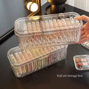 Axyaa Nail Tip Organizer Case: Clear Artificial Nail Display Holder & Packaging