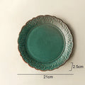 Axyaa Ceramic Dinner Plate Set - Retro Relief Steak Pasta Fish Molecular Cuisine Specialty