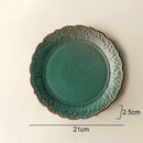 Axyaa Ceramic Dinner Plate Set - Retro Relief Steak Pasta Fish Molecular Cuisine Specialty