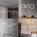Axyaa Musical Note LED Chandelier: Modern Light Luxury Winding Lamp for Home Decor