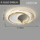 Axyaa Gold Acrylic Round Ceiling Light - Nordic Creative Bedroom Lamp